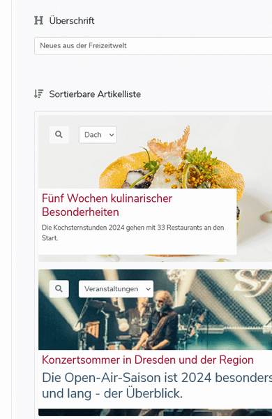 Ansicht des Content Management Systems omniv.io