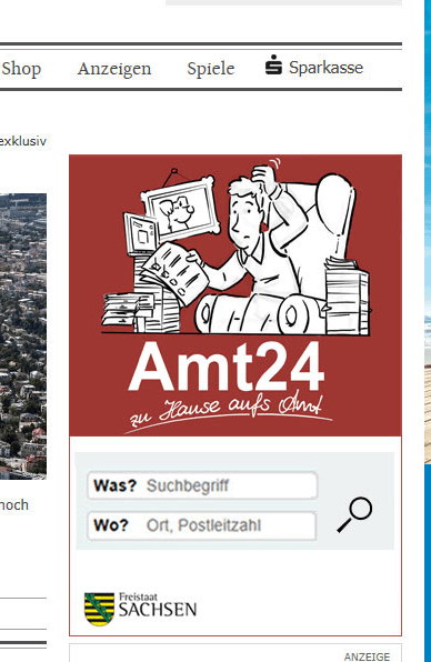 Ansicht des Widgets für Amt24 Sachsen